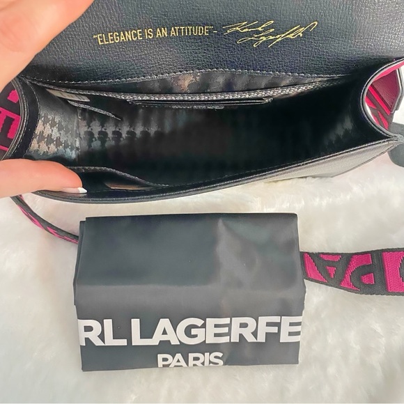 Karl Lagerfeld Paris Simone Leather Crossbody Multi Color Dots Purse Handbag NWT - Picture 5 of 11